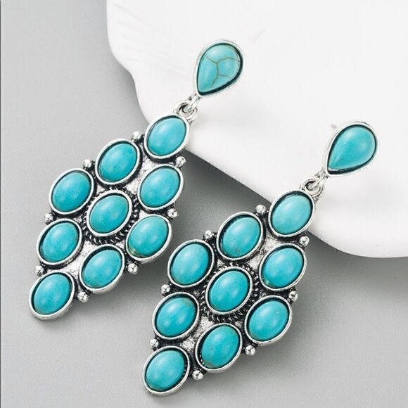 Southwestern Turquoise Earrings NWT  - Picture 4 of 6